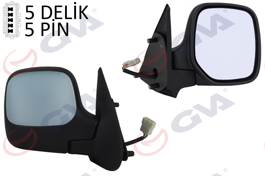DIŞ DİKİZ AYNASI SAĞ BERLINGO-PARTNER 97 ELEKTRİKLİ ISITMALI ASTARLI KONVEKS 5 FİŞ VM-118EHPR