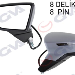 DIŞ DİKİZ AYNASI SOL LEON 12 ELEKTRİKLİ KATLANIR ISITMALI SENSÖRLÜ SİNYALLİ ASTARLI KONVEKS VM-367EBL 5F1857507P