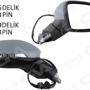 DIŞ DİKİZ AYNASI SAĞ ELEKTRİKLİ ISITMALI SİNYALLİ ASTARLI HAFIZALI KÖR NOKTALI KONVEKS VW GOLF 20