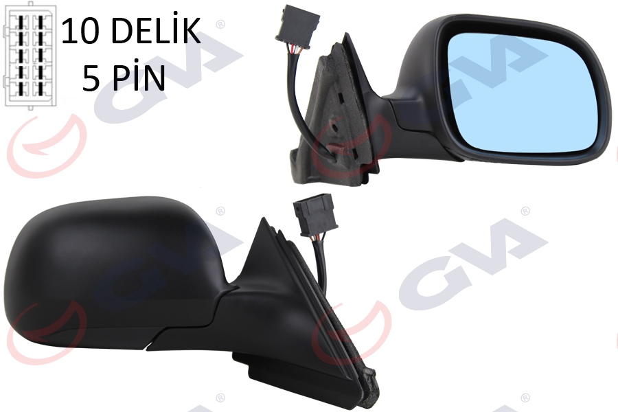 DIŞ DİKİZ AYNASI SAĞ A3 96-00 ELEKTRİKLİ ISITMALI MAVİ CAM KONVEKS VM-042R 8L1858532H-4B1857536C
