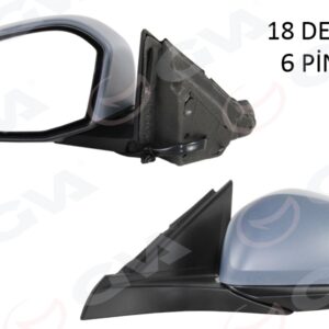 DIŞ DİKİZ AYNASI SOL OPEL ASTRA L 22  PEUGEOT P308 22  MANUEL KATLANIR