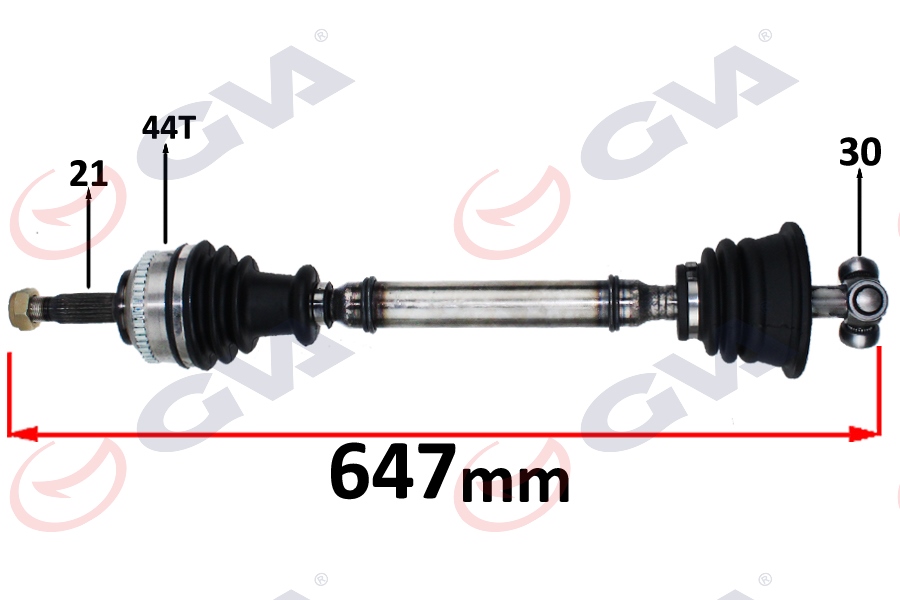 KOMPLE AKS SOL MEGANE I 1.4/1.6 96-03 ABS Lİ 44DİŞ 647mm