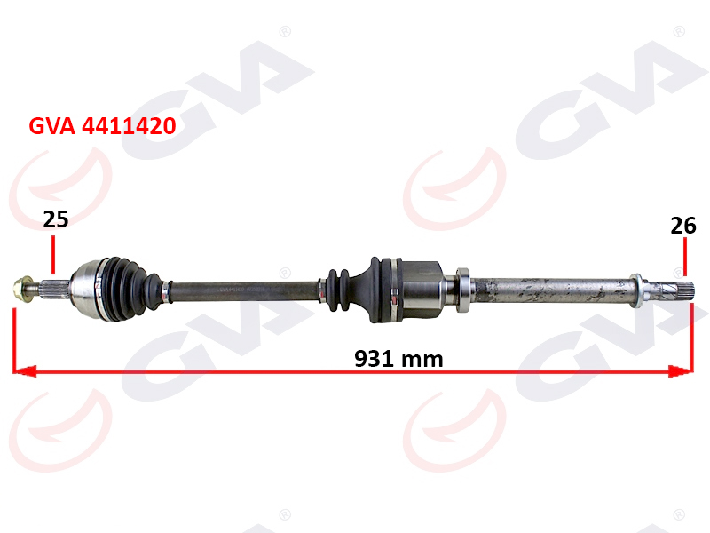 KOMPLE AKS SAĞ MEGANE 3-FLUENCE 1.5 DCİ 6 VİTES 09 931mm 8200725502-391000128R-8200896391