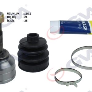 AKS KAFASI DIŞ ÖN DACIA LOGAN 06 SANDERO 08 1.4-1.6 21x28x49 137.5mm