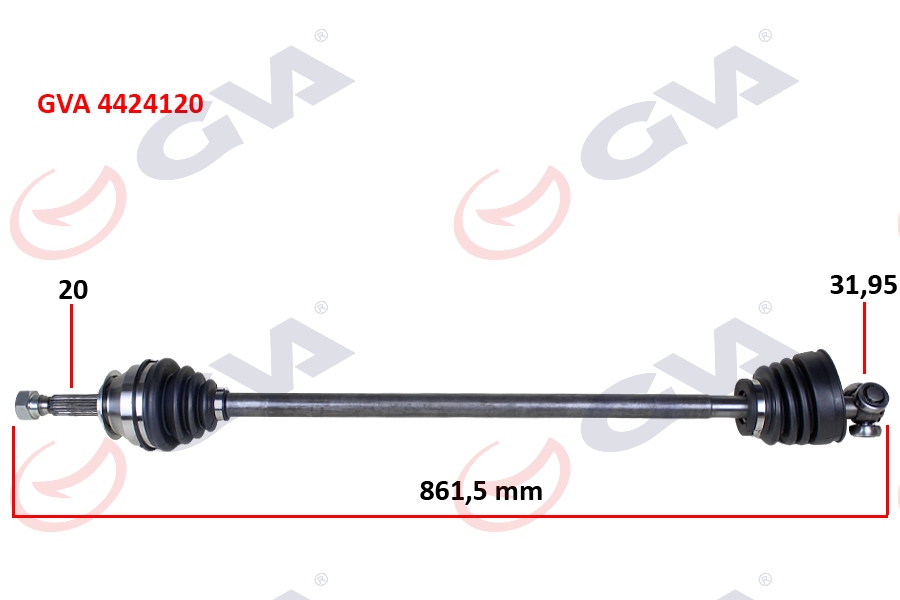 KOMPLE AKS SAĞ UNO 70 1.4i 94-00 861.5mm 7682656