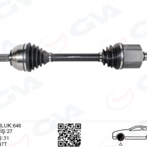 ÖN AKS KOMPLE SOL KUGA I 2.0 TDCI 08 14 POWER. OTOM. 6 VİTESLİ ÇİFT KAVRAMA 4X4 646 MM DİŞ 27 İ Ç DİŞLİ 31