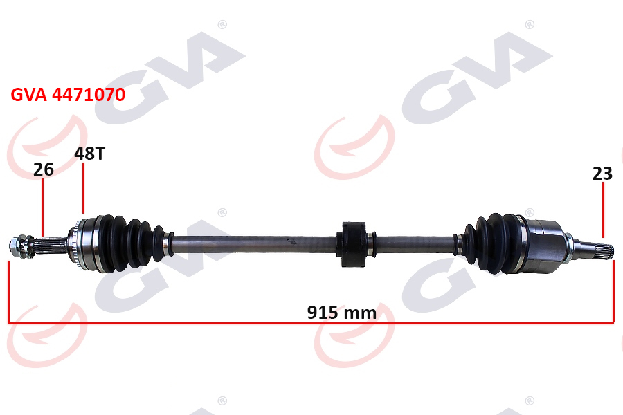 KOMPLE AKS SAĞ TOYOTA COROLLA 1.4L 1.6L 4ZZ-FE 3ZZ-FE ZZE120 ZZE121 VVTi 02-06 ABS li 26x23 - ABS 48 diş komple boy 915mm 4341002240
