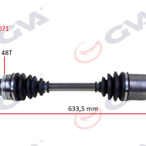 KOMPLE AKS SOL TOYOTA COROLLA 1.4L 1.6L 4ZZ-FE 3ZZ-FE ZZE120 ZZE121 VVTi 02-06 ABS li 26x23 - ABS 48 diş komple boy 633.5mm 4342002270
