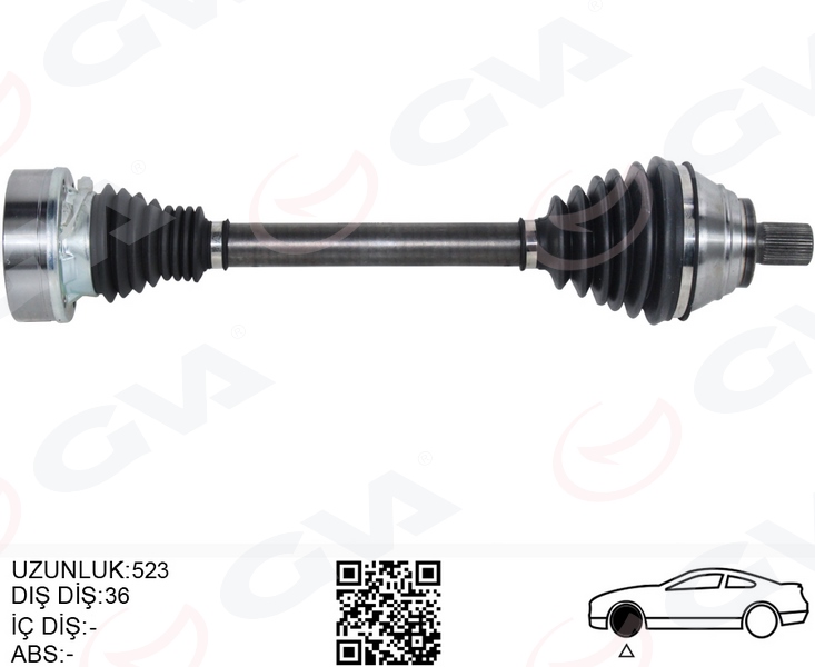 AKS ÖN SOL GOLF PLUS 1.9TDI 05- GOLF V 1.9TDI 03- GOLF VI 2.0TDI 08- TORURAN 1.9TDI 03-