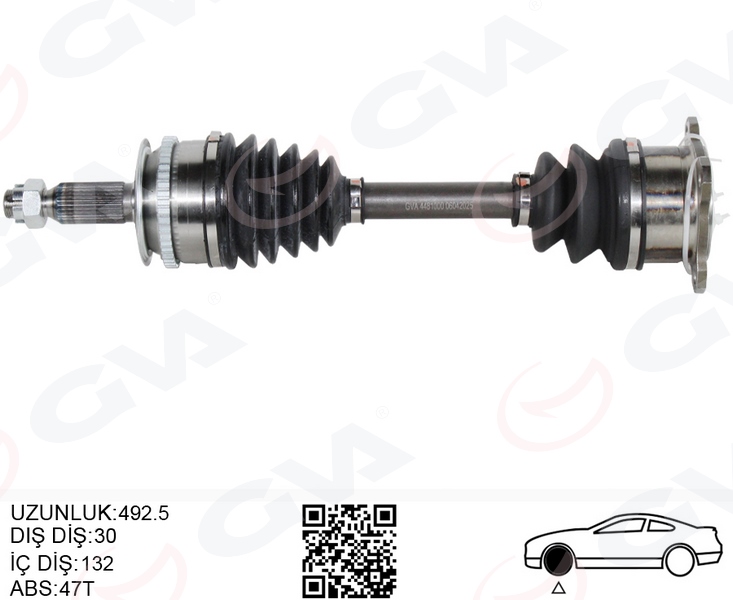 KOMPLE AKS SAĞ MITSUBISHI L200 30 x 592.5 x 28 2.5L 4D56 DI-D Tdi Euro4 CR 4x4 KB4T 07-10