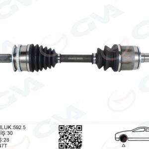 KOMPLE AKS SOL MITSUBISHI L200 30 x 592.5 x 28 2.5L 4D56 DI-D Tdi Euro4 CR 4x4 KB4T 07-10