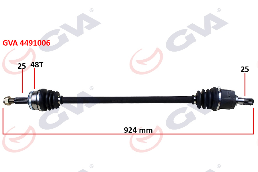 KOMPLE AKS SAĞ HYUNDAI ACCENT ERA 1.4L 1.6L G4EE G4ED benzinli 06-10 ABS li 25x25 - ABS 48 diş komple boy 924mm 495001E050-495001E051
