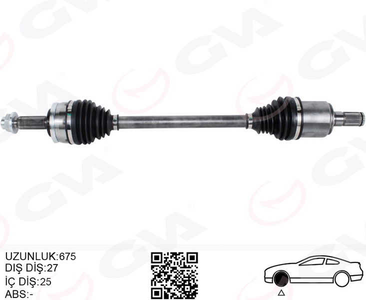 KOMPLE AKS SOL HYUNDAI BAYON 1.0L 1.4L G3LE G4LC 21- 25x27 komple boy 675mm