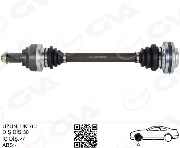 KOMPLE AKS ARKA SOL BMW E81 E82 E87 E88 E90 E91 E92 E93 600MM DİŞ 30 33217561789-33207604601-33217533453