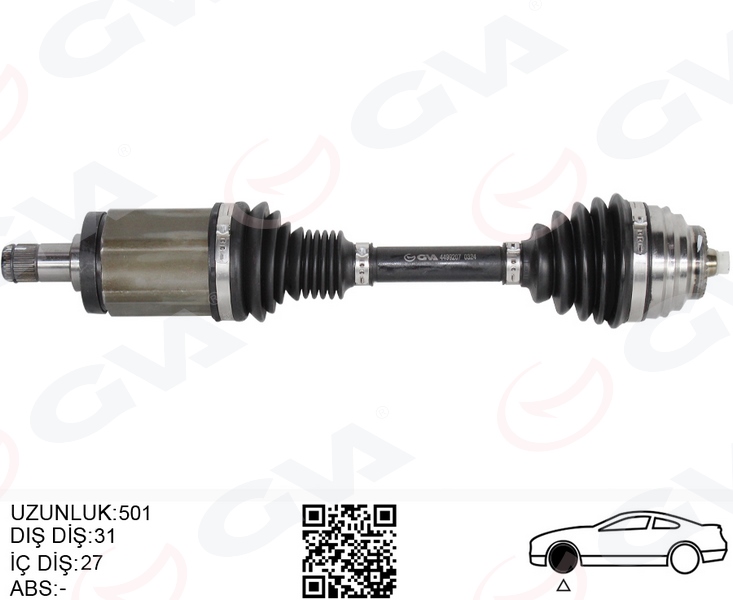KOMPLE AKS ÖN SOL BMW X1 E84 09 15 501MM 31607605511
