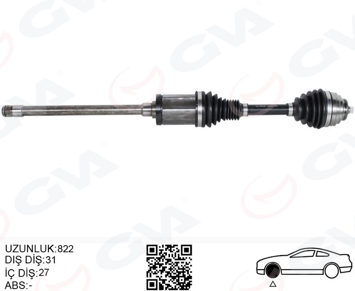KOMPLE AKS ÖN SAĞ BMW X1 E84 09 15 822MM DİŞ 31 DİFERANSİYEL DİŞ 27 31607605512