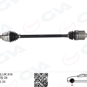 KOMPLE AKS ARKA SAĞ/SOL FREELANDER 2 L359 2.0 Si4 2.2TD4 06 14 820MM DİŞ 28 DİFERANSİYEL DİŞ 26