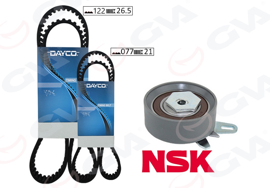 TRİGER SETİ 122x26.5-077x210 TRANSPORTER T4 2.4D 90-03 AJA K065323XS 2 KAYIŞ 1 GERGİ 074198119A-074198119F-074198119J