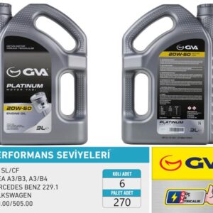 MOTOR YAĞI 20W50 3 LT PLATINUM MİNERAL API SL/CF 20W50