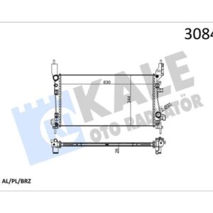 RADYATÖR FIORINO 08 1.3MTJ MEK AC 630X344X26 51790636