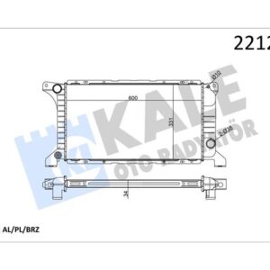 MOTOR SU RADYATORU TRANSIT T12 T15 92 98 1 SIRA ALB KISA TIP OLCU 600 331 34 92VT8005A1A-92VT8005AA