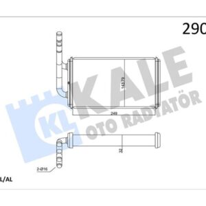 KALORIFER RADYATORU TRANSIT 2.0 2.5D 85 92 T12 T15 92 00 ALIMINYUM BRAZING