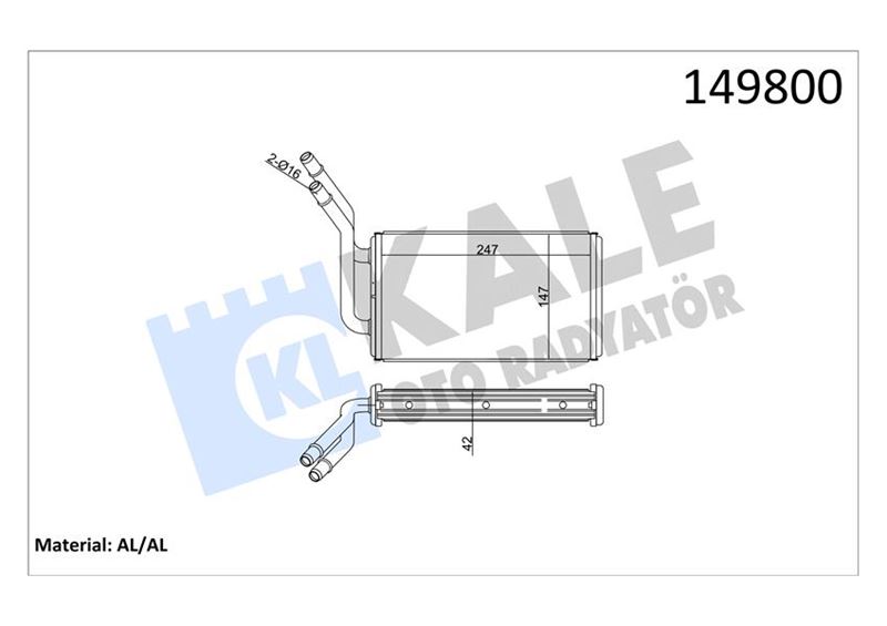 KALORIFER RADYATORU TRANSIT TURBO 96 99 TRANSIT V184 2.0TDCI 2.4TDCI 01 06 2 SIRA ALB YC1H18476AB-4042575