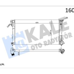 RADYATÖR PARTNER-BERLINGO-XSARA-306 1.9DZL DW8 98-02 KLİMASIZ MEK 670x377.5x23 2 SIRA AL PL 1330.41-1330.E1-1330.23-1331.FG