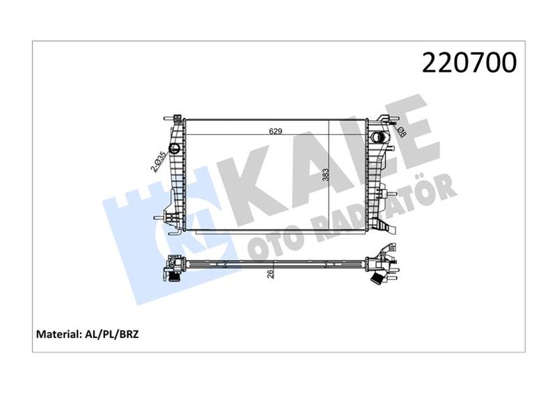 RADYATÖR RENAULT FLUENCE DIESEL 1 SIRA ALB SİSTEM 214100068R-8671095333