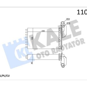 KALORİFER RADYATÖRÜ MGN I-CLIO I-R19 234x157X42 2 SIRA CU PL 7701204680-7701033457