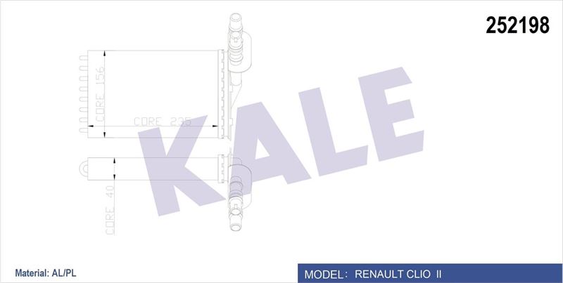 KALORİFER RADYATÖRÜ CLIO II 00 SYMBOL II 08 234x158 2 SIRA AL PL SİSTEM 7701044790-7701045552-7702258236