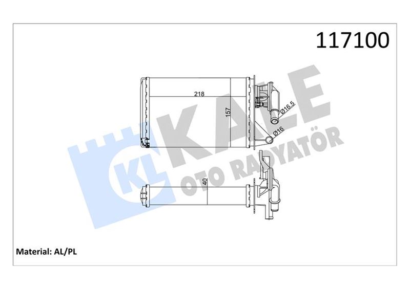 KALORİFER RADYATÖRÜ UNO 218x156.5x40 MUSLUKLU 2 SIRA AL PL SİSTEM 40787031-5943154-7753630-7754055