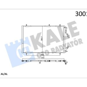KLİMA RADYATÖRÜ KONDENSER PEUGEOT P206 98 09 1.1-1.4-1.6-2.0-1.4HDI-1.6HDI MT KURUTUCUSUZ 552x363x16
