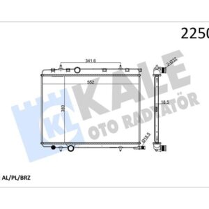 RADYATÖR BRAZİNG KALIN TİP PEUGEOT 206 1.6İ-1.4HDI 98   380X538X26 MEK.