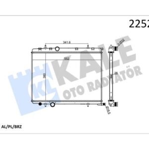 RADYATÖR 307 00 C4 04 1.4 16V-1.6 16V-PARTNER-BERLINGO 97 2.0HDI 00 AC /- MEKx562x378x27 AL/PL/BRZ 9835996080-1331.LS-1330.N7-1330.F4