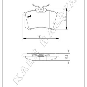 ARKA BALATA MGN II-LGN-GOLF III-IV-PASSAT III-POLO-C3-C4-P307-AUDI A3-A4 87x52.9x17.2mm GDB823