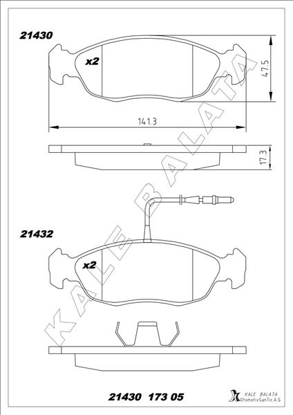 ÖN BALATA FİŞSİZ P306 93-01 XSARA 2.0 16V 97-05 P106-SAXO 1.4-1.6 GDB1322