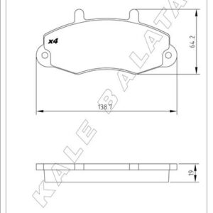 ÖN BALATA FORD TRANSİT T12 2.0 2.5 DI 2.5TD 2.5 TDİ 88-03.00 ÇAP 138.8- 64 -18.8 KALE 21470A0000KD11