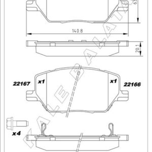 ÖN FREN BALATASI FIAT 500X 14 JEEP RENEGADE 14 COMPASS 20 1.3D MTJ 1.3TB 1.4 1.6D MTJ 1.6E-TORQ 2.0D MTJ