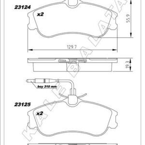 ÖN BALATA PARTNER-BERLINGO 07/96   XSARA 04/97   P306 05/93-05/01 FİŞLİ
