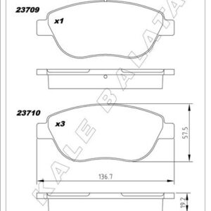 ÖN FREN BALATASI OPEL COMBO D 12 PUNTO EVO 1.3-1.4-1.6D MTJ 09 500-500C 1.3DMJ 10 GRANDE PUNTO 1.6DMTJ 09