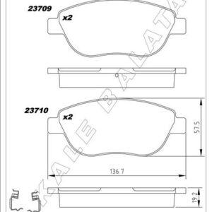 ÖN FREN BALATASI OPEL COMBO D 12  PUNTO EVO 1.3-1.4-1.6D MTJ 09   500-500C 1.3DMJ 10   GRANDE PUNTO 1.6DMTJ 09