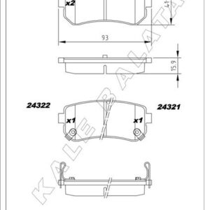 ARKA FREN BALATA HYUNDAI ACCENT ERA 1.4L G4EE 06-10 / İ30 1.4L 1.6L 08-  / İX35 1.6L G4FD GDİ 11-  / KIA CEED 1.4L 1.6L 07-  / SPORTAGE 1.6L G4FD GDİ