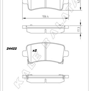 ARKA FREN BALATASI INSIGNIA A 08 17 SAAB 9.5 10  MALIBU 2.0D 2.4 12  16 İNÇ JANT