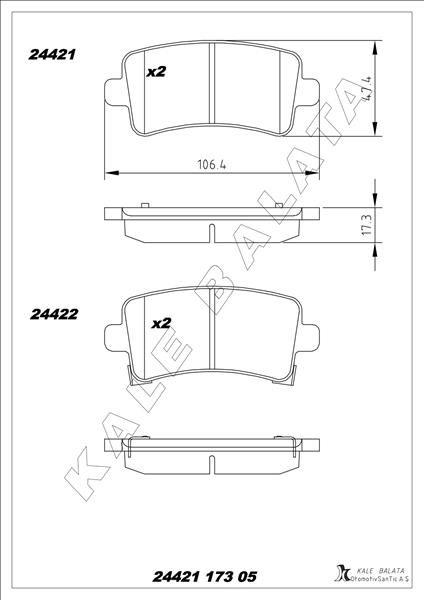 ARKA FREN BALATASI INSIGNIA A 08 17 SAAB 9.5 10 MALIBU 2.0D 2.4 12 16 İNÇ JANT