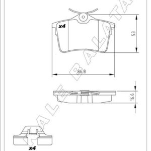 ARKA FREN BALATASI P307 00 09 P308 07 14 PARTNER 08  PARTNER TEPEE 08  BERLINGO 08  C4 04 16 XSARA PICASSO 99 11 DS4 15 18