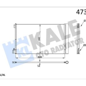 KLİMA RADYATÖRÜ KONDENSERİ OPEL INSİGNİA A 08 17 1.6 XER-LET 1.6-2.0 CDTI BRAZING AL-AL 647 X38 2X12