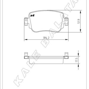 ARKA BALATA VW CADDY IV 2.0TDI 15   CUUF-DFSF 104.1x17.2x51.6