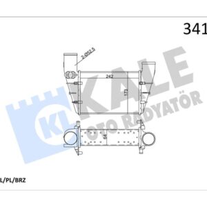 TURBO RADYATÖRÜ INTERCOOLER PASSAT-A4-A6 1.8T 1.9TDI 0005 240.8X166.2X67 AL-PL-BRZ 058145805A-058145805B-058145805G