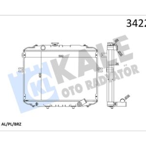 RADYATÖR HYUNDAI- H100 BUS-H1-STRAEX AL-PL-BRZ 253004B000-253004B100-253104B000